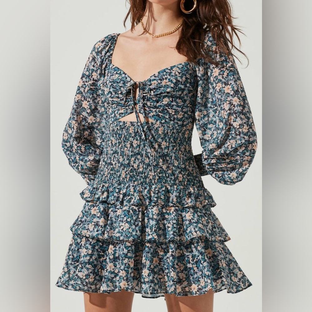 MARIETTA DRESS IN BLUE PEACH MULTI FLORAL
ASTR the Label